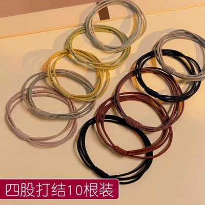 Set Stylish Black Hair Rope, Saç üçün rezinlər - mixed-color-series-10-piece-set
