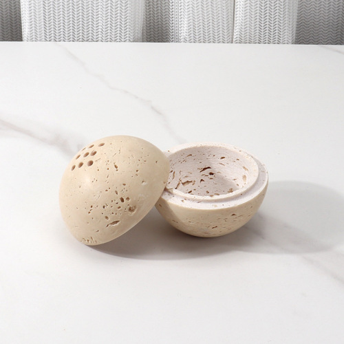 Natural marble spherical aromatherapy furnace home desktop porch TV cabinet decoration ornaments aromatherapy incense burner