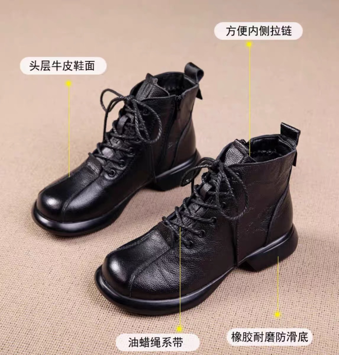 C4588 870K BOOT CỔ THẤP NỮ CANNKTR MŨI TRÒN GÓT VUÔNG MÙA XUÂN THU ĐÔNG PHỤC CỔ CỔ ĐIỂN GIÀY DÉP NỮ G03 SẢN PHẨM MỚI