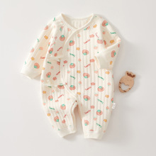 新生婴儿儿衣服秋冬52码夹棉保暖初生宝宝连体衣0一3月春装a类6春