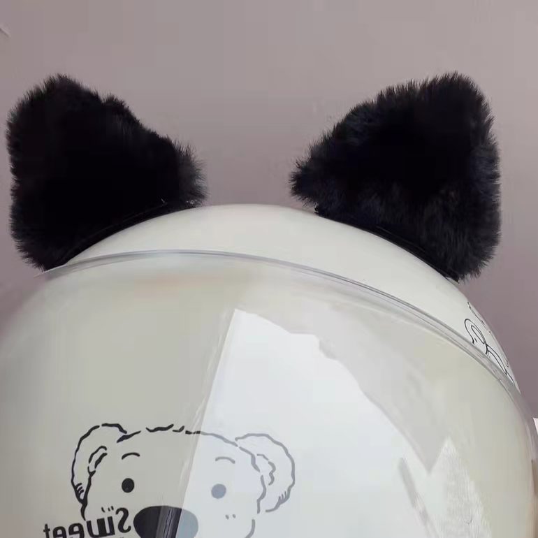 Helmet Decorations Bear Ears Animal Ears Cat Ears Motorcycle Electric Vehicle Motorbike Male and Female Riders Ski Helmet Accessories
