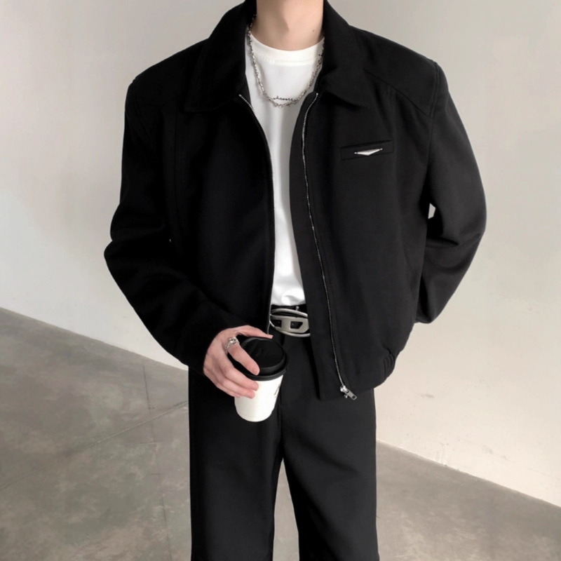 American High Street Trendy Fashion Jacket for Men Ins Handsome High-End Outer Short Jacket Spring and Autum Loose Workwear