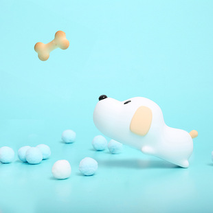 Puppy Silicone Night Light Touch Pat Dumb Dog Lamp Children's Sleep Charging Bedroom Bedside Breastfeeding Ambient Light