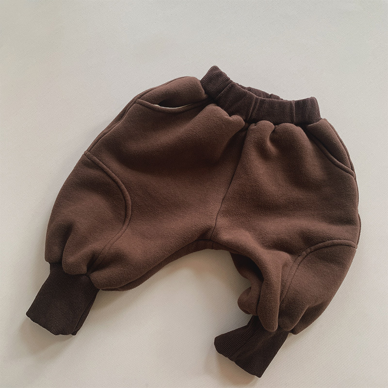 Pantalones Deportivos Térmicos con Felpa para Niños de Algodón para Otoño e Invierno image 4