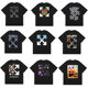 2025 Cross-Border Ow Red Apple Letter Pattern Round Neck Pullover Short-Sleeved T-Shirt for Men and Women, One Piece Wholesale Delivery