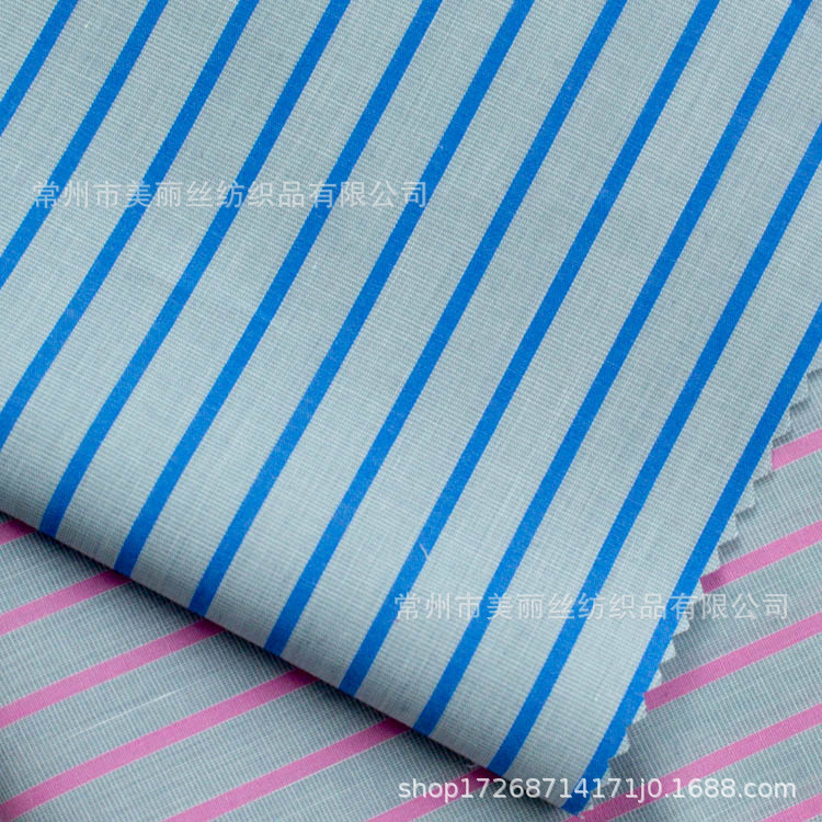 40S*60S全棉米通府绸条子衬衫童装服装面料