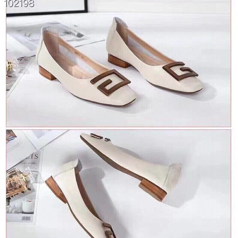 Giày sneaker nữ mũi vuông gót thấp phong cách đơn giản — Màu đen, Màu trắng be
