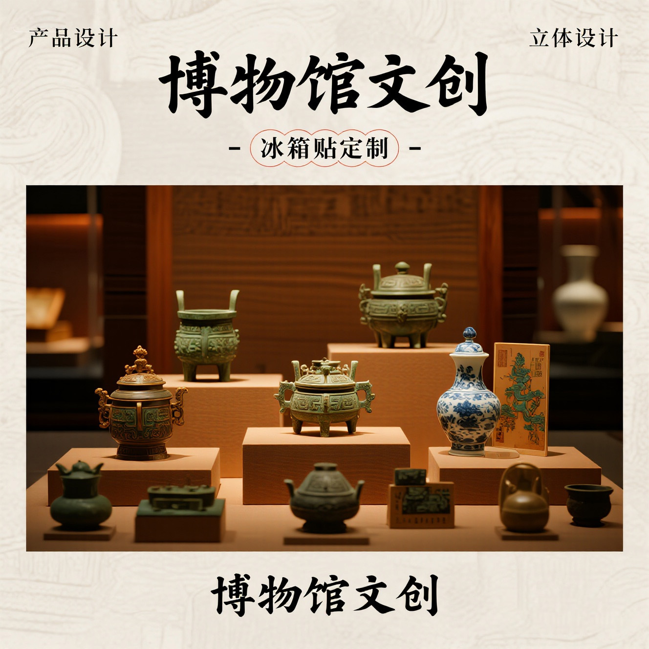 景区旅游冰箱贴定制国潮文创博物馆建筑定做卡通文物树脂冰箱贴