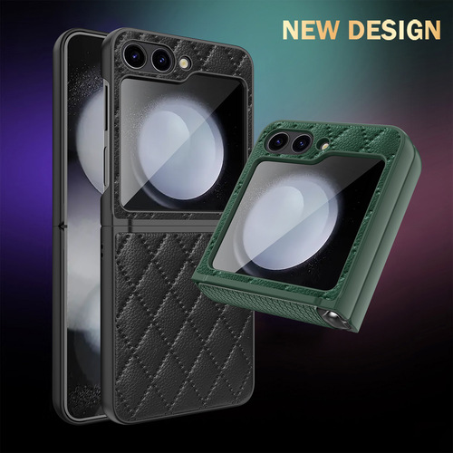 Suitable for Samsung Z flip5/4/3 mobile phone case all-inclusive hinge rhombus small fragrant shell and film integrated protective cover