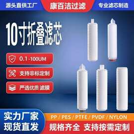 10寸PP微孔折叠滤芯 低压差高精度高通量高纳污滤芯 液体气体过滤
