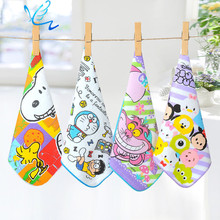 广东东莞纯棉割绒印花方巾卡通儿童整版印花方巾动漫定制来图定制