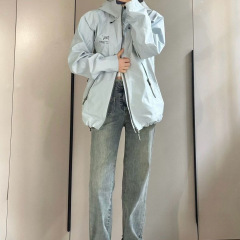 2025春秋季冲锋衣户外防风防水登山男女夹克外套黑色以太蓝