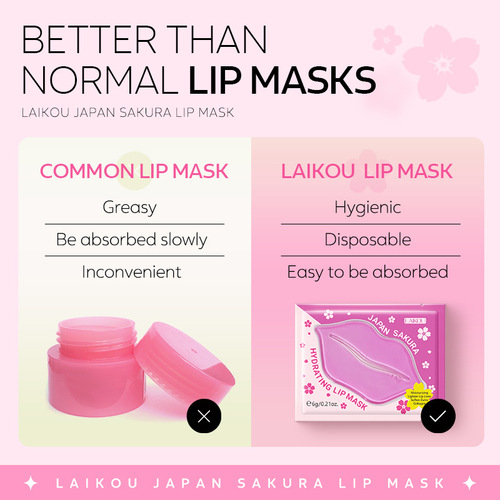 LAIKOU LaiKou brand cherry blossom lip mask 6g double moisturizing and plump sweet lip balm 
