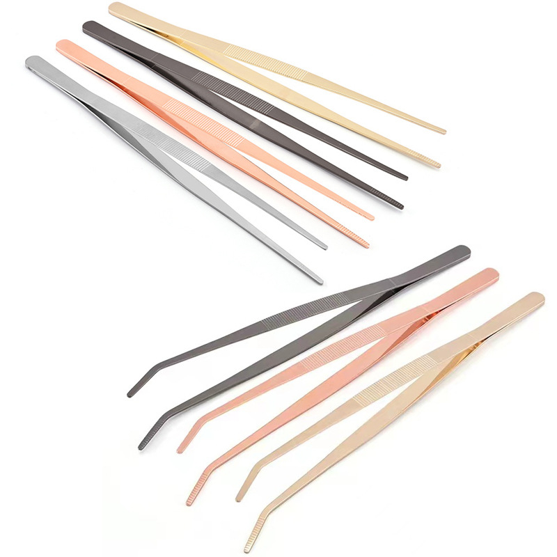 不锈钢夹子镊子鸡尾酒长夹薄荷叶夹食品夹调酒师工具家用不锈钢