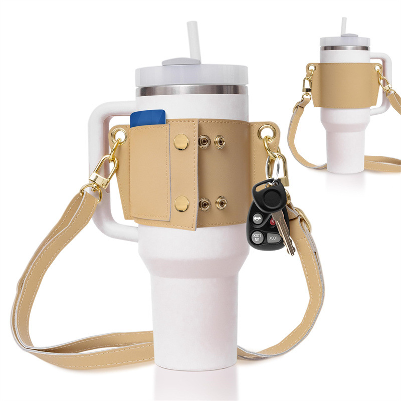 水瓶架皮革背帶