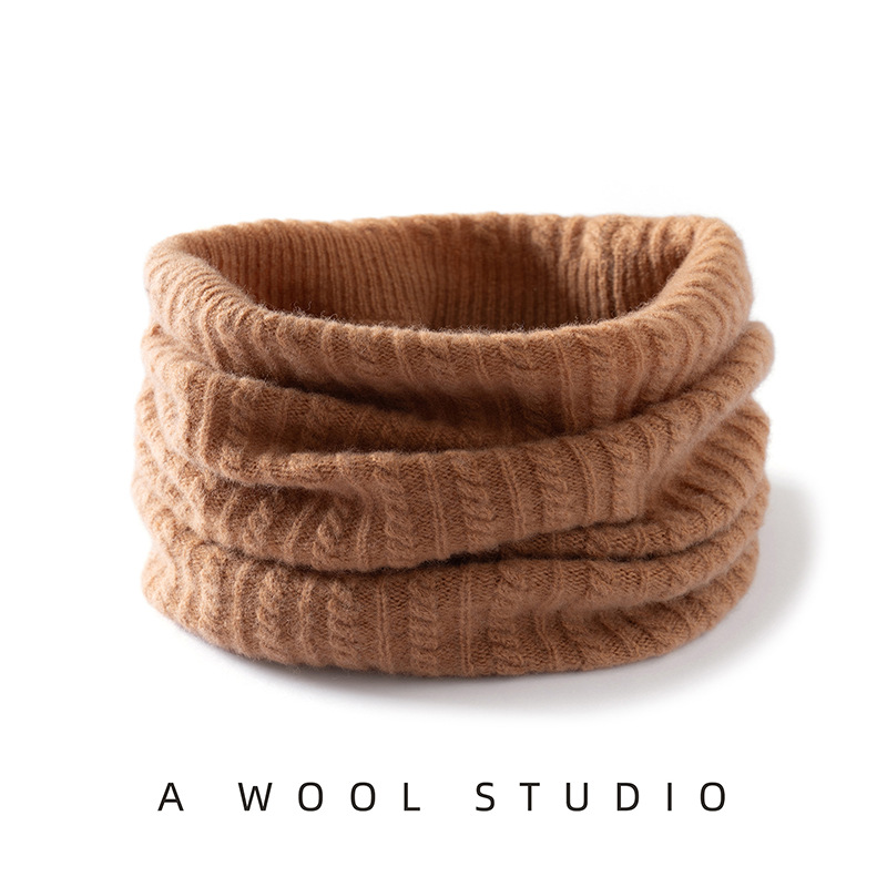 Cross-Border Scarf for Autumn and Winter, Full Wool Neck Warmer for Men and Women, Neck Protection, Warm Cashmere Knitted Fake Collar Neck Scarf