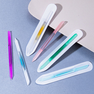 Cross-Border Double-headed frosted crystal stick nail file Nano glass file cylindrical polishing tool manicure tool