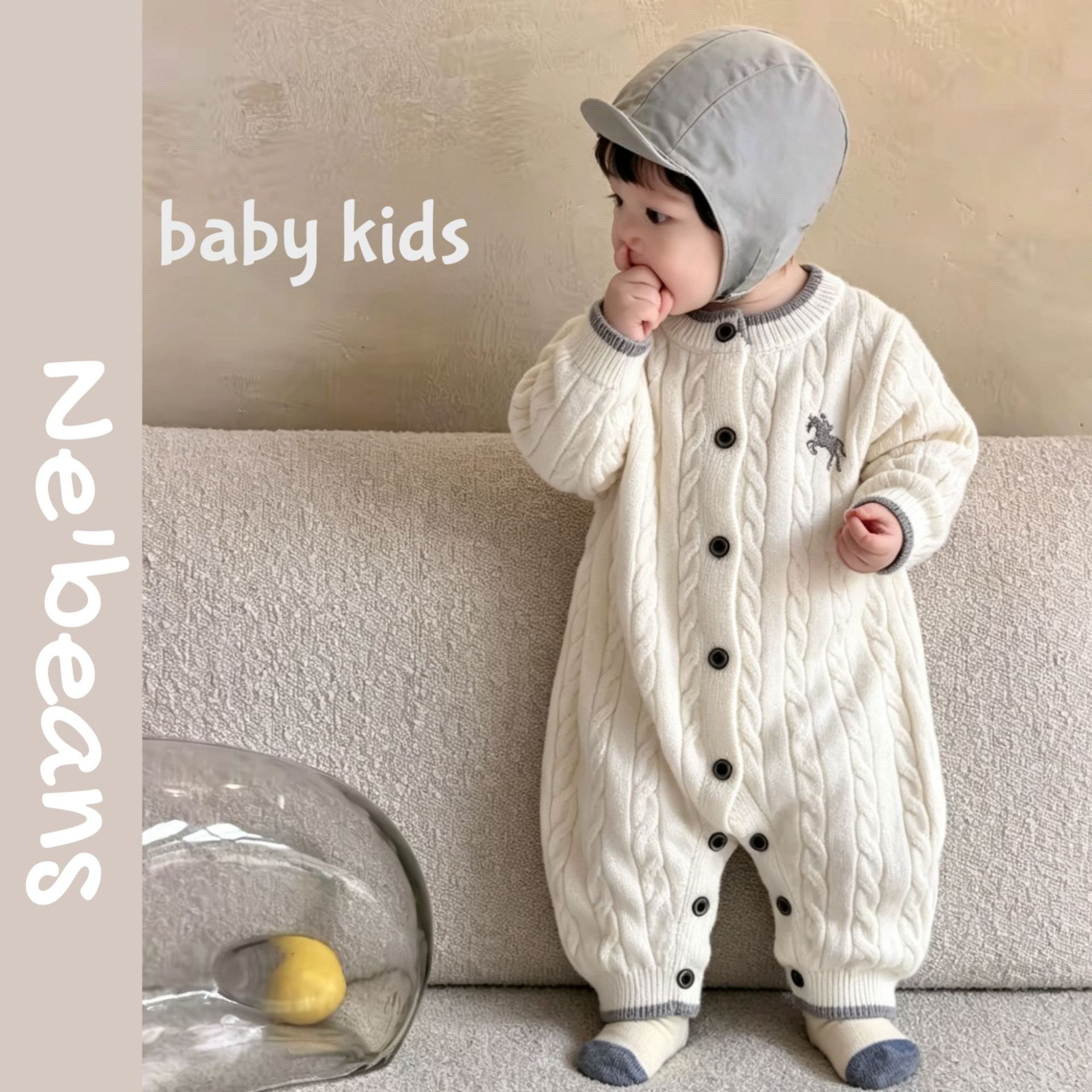 26 Autumn/Winter Knitted Wool Baby Romper, Soft and Warm, Trendy Style for Boys and Girls, Factory Direct