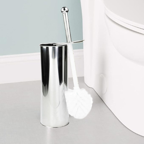 baño doméstico conjunto de cepillo de inodoro cubierta cóncava inodoro limpieza de acero inoxidable anti-splash cepillo de inodoro de mango largo