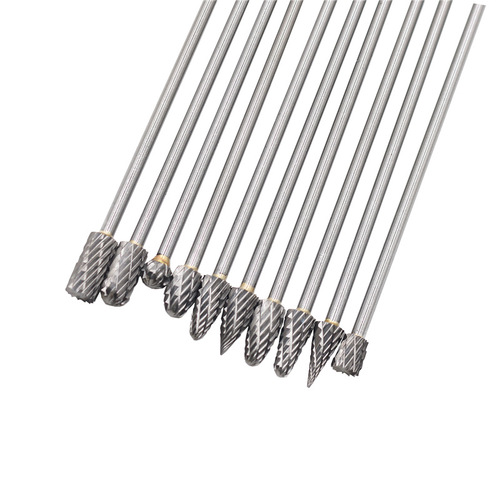 3*6*100mm set tungsten steel grinding head with extended handle, carbide rotary file, tungsten steel milling cutter, metal grinding head