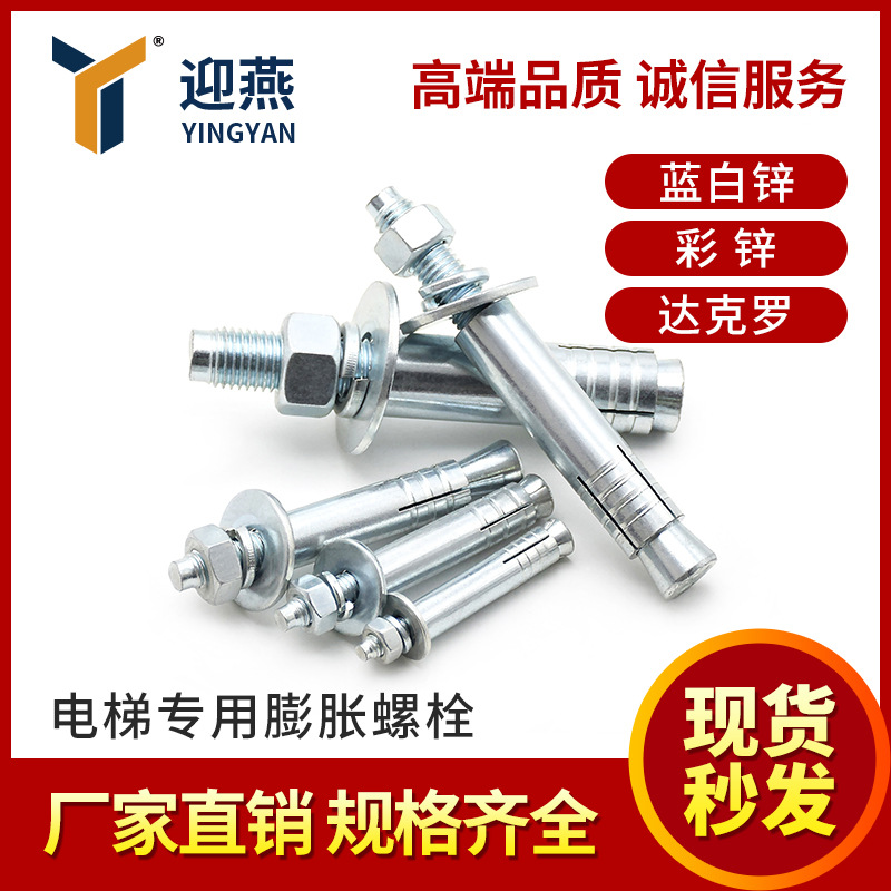 国标电梯专用膨胀重型加厚电梯壁虎镀锌达克罗膨胀螺丝M8-M16