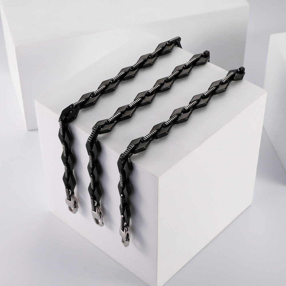 Géométrique Hip Hop Rétro Acier Inoxydable 304 Bracelets De Gros display picture 1