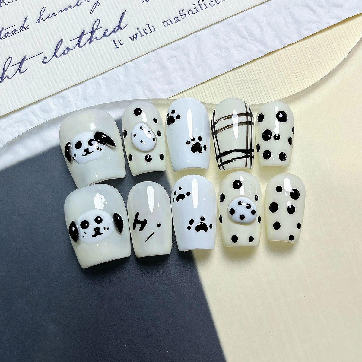 Manos de uso de uñas gradiente blush estereoscópio relieve manicure manicure falsa explosión pura lujo puro manicure