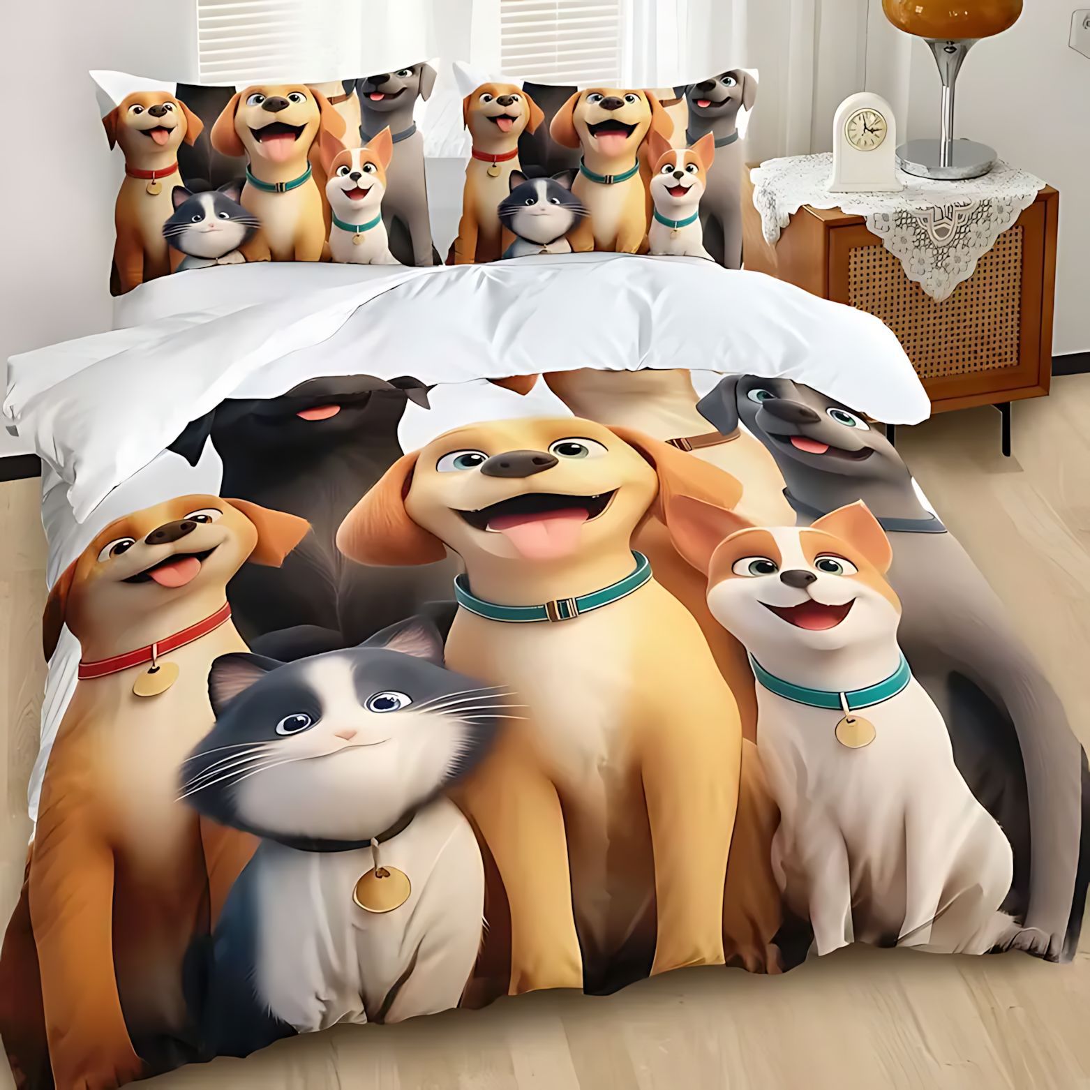 TEMU / JIT adorable colcha de cama para mascotas set de impresión digital HD fuente de fabricación puede ser fijado