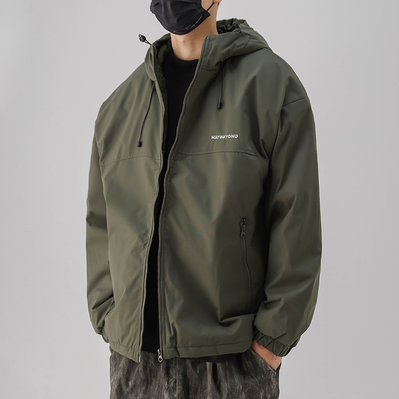 후드 다운 코튼 패딩 재킷 남자의 겨울 두꺼운 따뜻한 방풍 재킷 느슨한 작업복 자켓 코튼 패딩 재킷