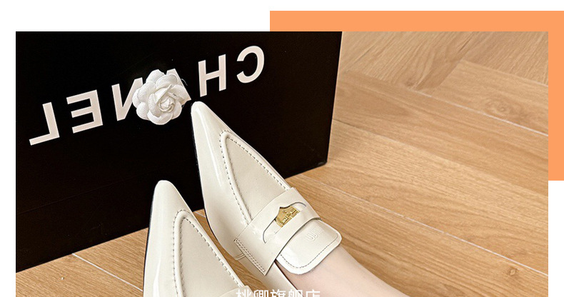 Giày sandal hở lưng nữ mũi nhọn gót thấp da mềm — Màu đen chi tiết 30