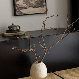 复古陶瓷花瓶摆件客厅插花侘寂风景德镇中古水培禅意马桑果干花小