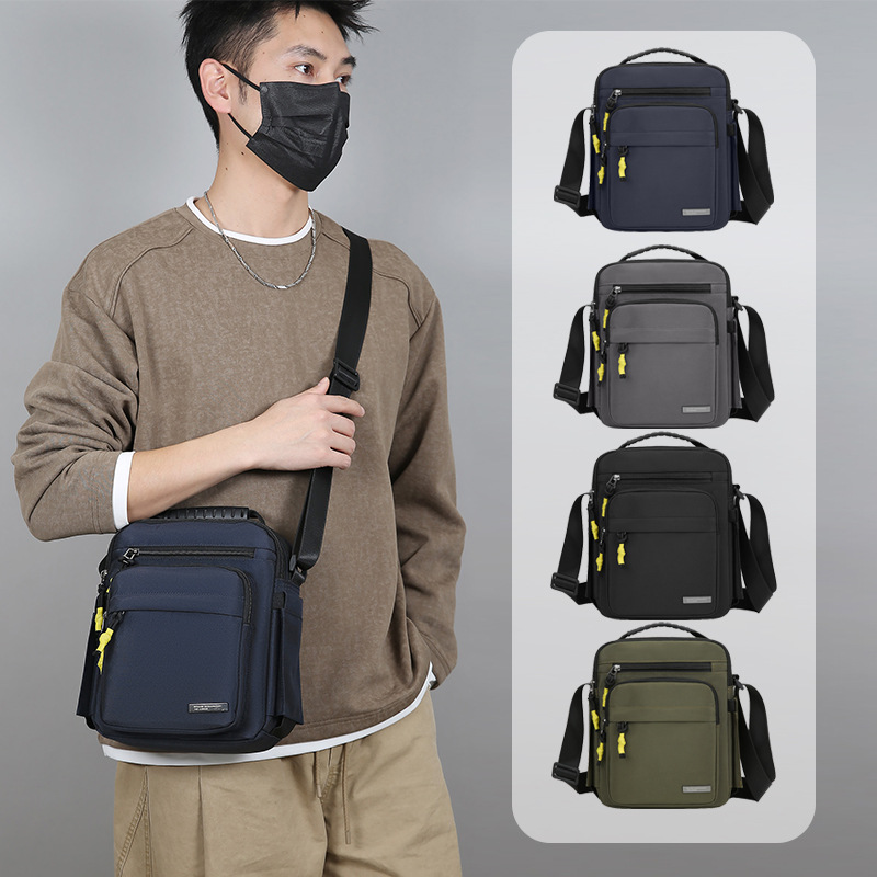 New men's crossbody bag, Oxford cloth small backpack, middle-aged men's shoulder bag, portable bag for going out 8024#