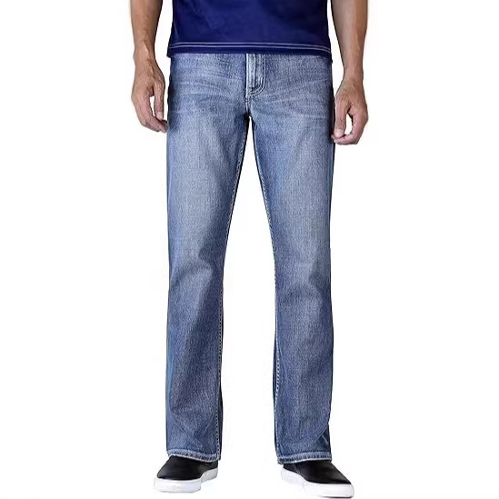 Men's Fashion Bootcut Blue Jeans Regular Fit Men's Work Pants Men's Fashion Bootcut Blue Jeans Regular Fit Men's Work Pants
