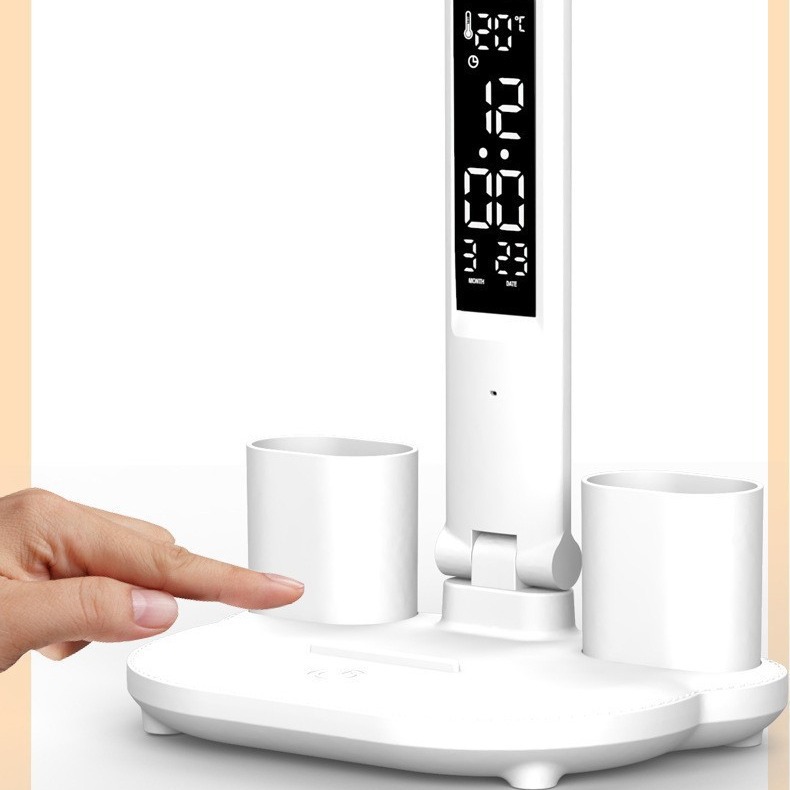 Double Head Table Lamp LED Rechargeable Table Lamp Eye Protection Study Lamp Bedside Lamp Desk Reading Multifunctional Pen Downlight