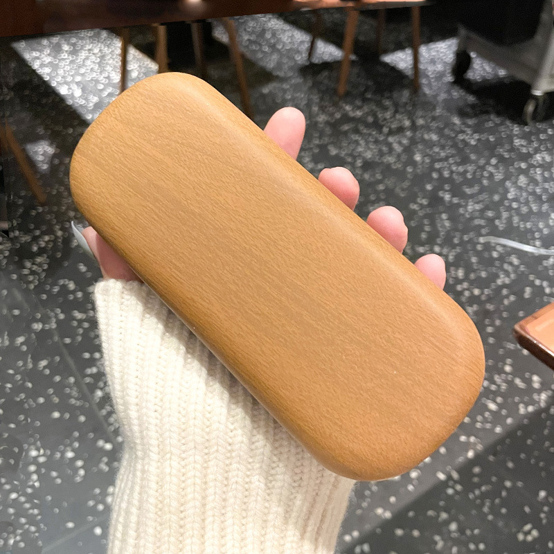 メガネケース日系文芸レトロ木目メガネケース防圧耐落下ケース学生近視携帯メガネ収納ケース|undefined