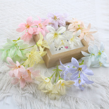 新款露水仿真三叉百合花 花头DIY婚礼花墙插花装饰花材料外贸热销