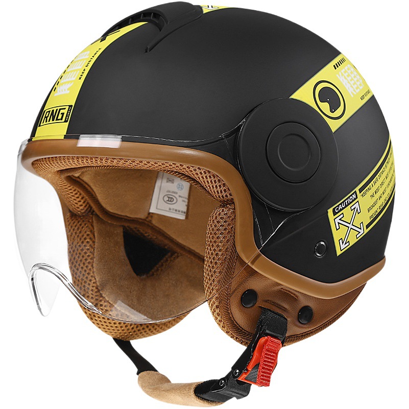 RNG nuevo estándar nacional 3C certificado motocicleta casco retro motocicleta casco 3/4 casco de los hombres y mujeres casco de coche eléctrico
