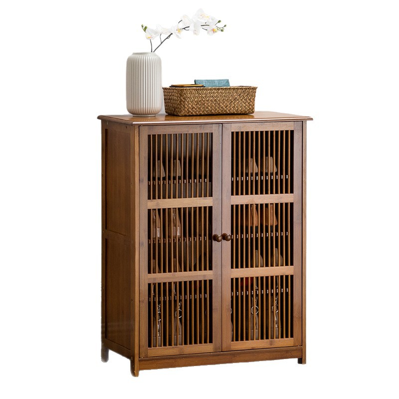 Zapatero simple dormitorio puerta del hogar gabinete del cajón de almacenamiento gabinete del zapato a prueba de polvo multi-capa económica estante de almacenamiento de madera maciza image 6