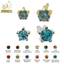 跨境12诞生石星星不锈钢无菌耳钉批发打耳洞专用的耳釘Earrings