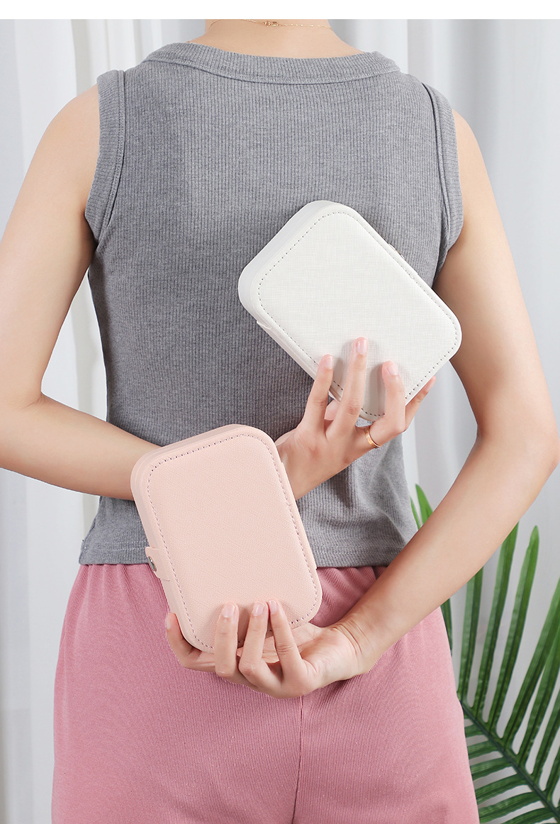 Fashion Solid Color Pu Leather Jewelry Boxes 1 Piece