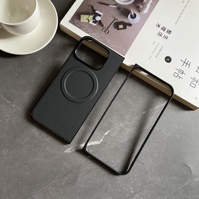 Magnetic carbon fiber pattern yuan color-black