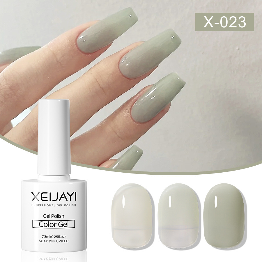 Nail Polish glue nude color ice transparent glue New Internet celebrity popular color jelly transparent green nail phototherapy glue for nail salon