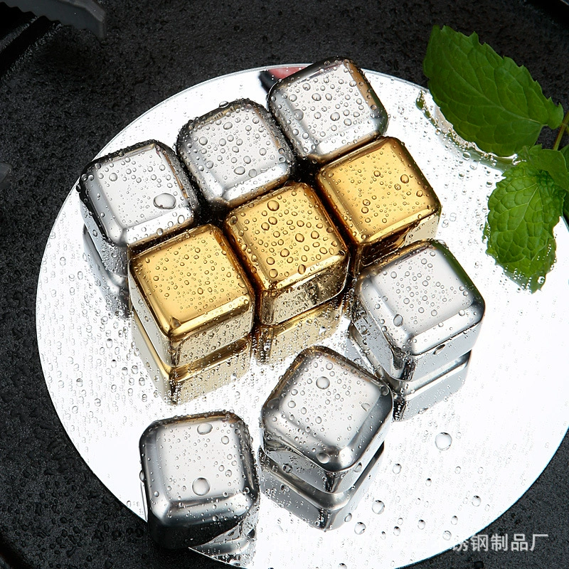Металлические ледяные кубики из нержавеющей стали для виски, нержавеющая сталь AISI 304