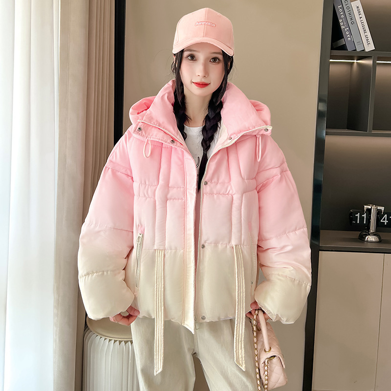 连帽羽绒棉服女2025年新款秋冬小个子棉衣外套上衣宽松面包服棉袄|undefined