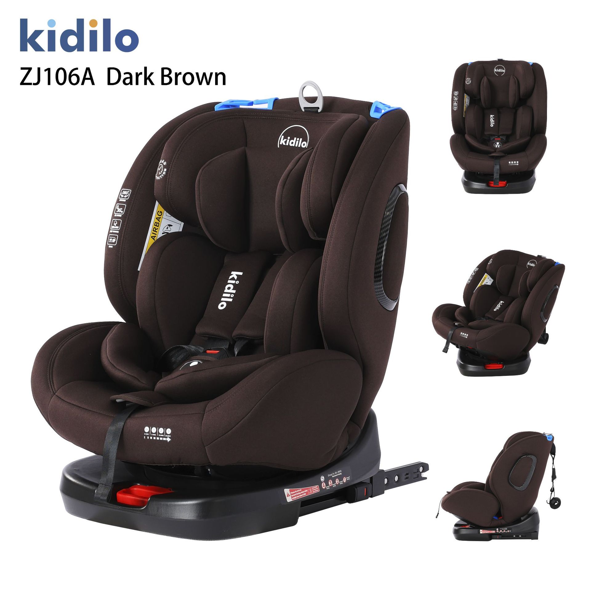 Kidilo Kidsren's Car Safety Seat 0-2 Years Old Newborn Baby 360 ° Swivel Car Seat