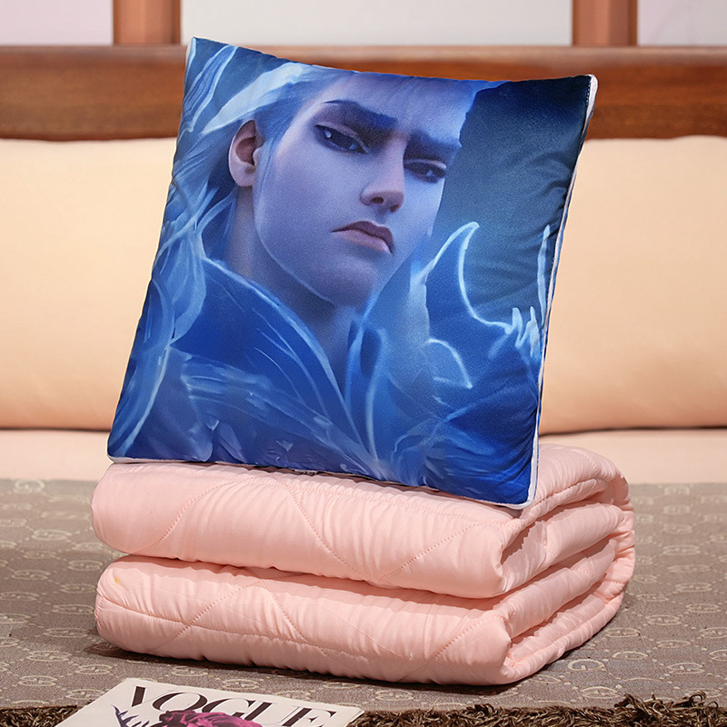 Nezha almohada de abrazo de doble propósito, almohada de siesta plegable de oficina gruesa, almohada de cojín de coche 2 en 1 regalo