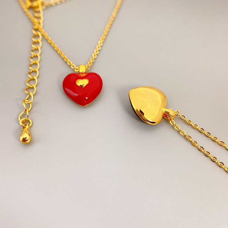 Simple Style Heart Shape Copper Plating Chain Pendant Necklace 1 Piece