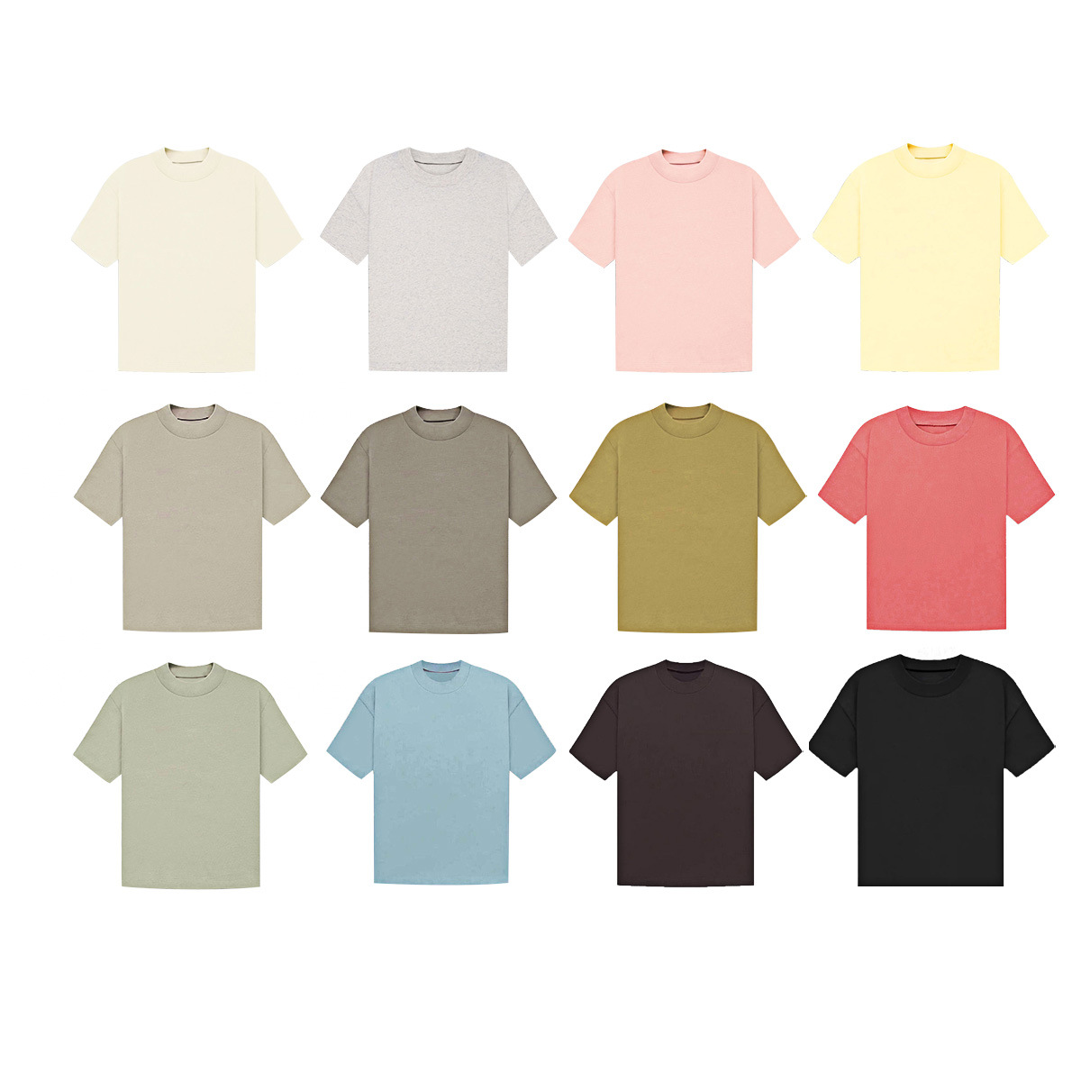 2024 primavera y verano Camiseta de 300G para hombre Camiseta juvenil de manga corta de color sólido de la marca de moda del algodón americano