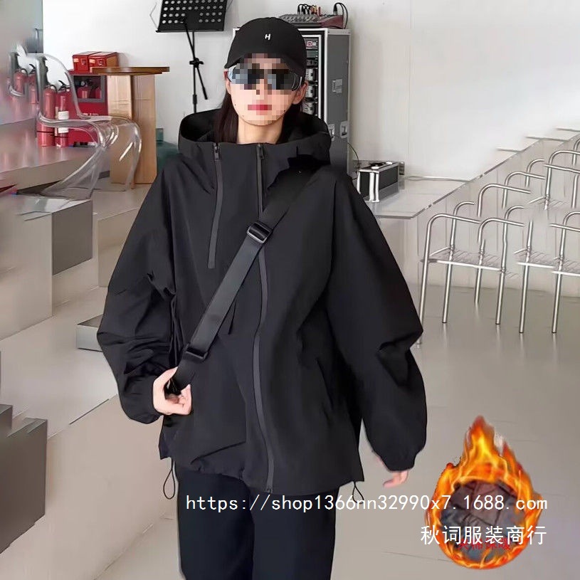 新品防水工装棉服外套女秋冬季户外休闲冲锋衣宽松情侣气质登批发
