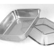 304长方形不锈钢沥水筐碗架控水网水果篮大孔网框洗菜篮漏盆厨房